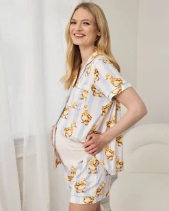 Maternity Fluffy Ducklings Stripe Short Pyjama Set