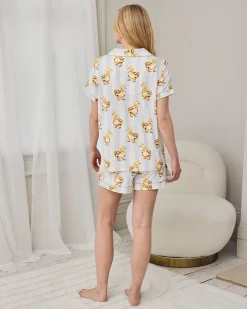 Maternity Fluffy Ducklings Stripe Short Pyjama Set