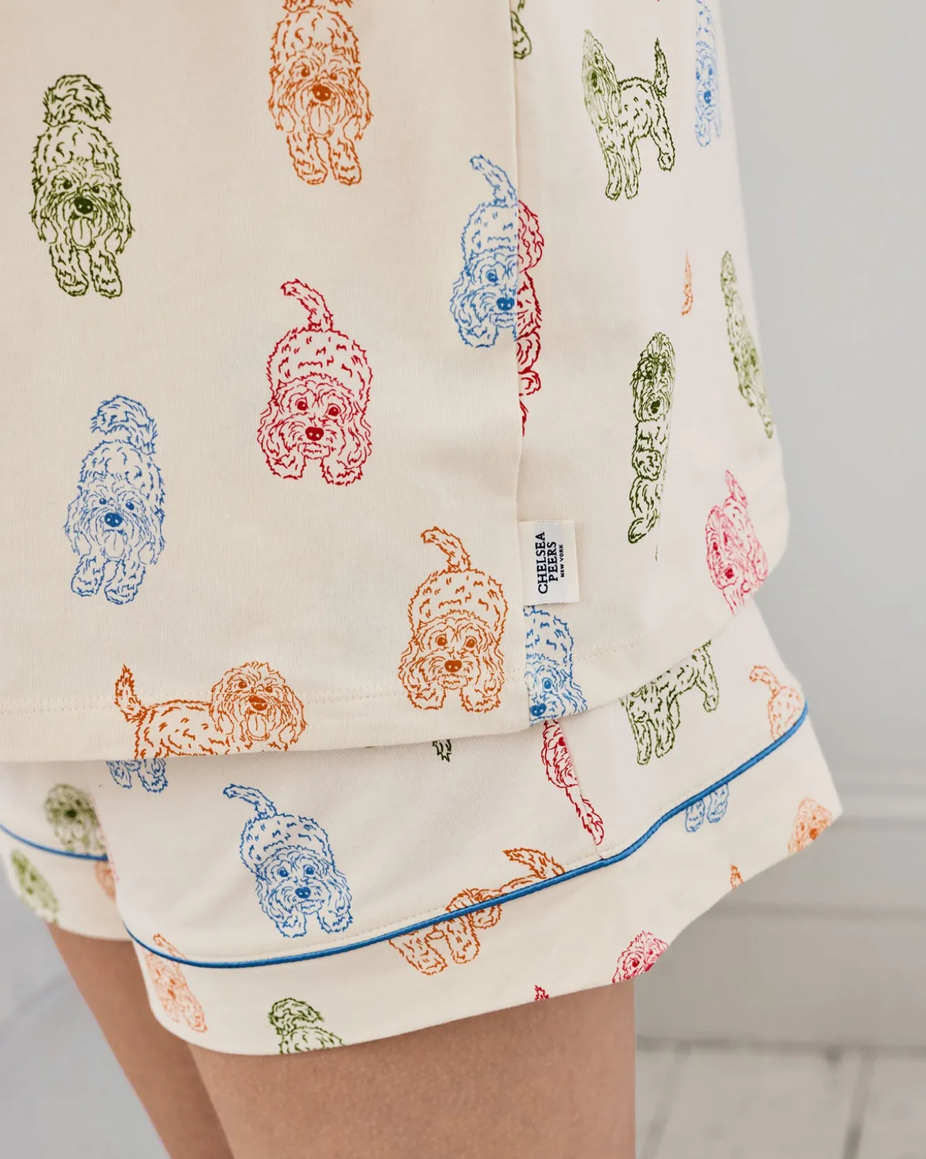 Maternity Organic Cotton Rainbow Cockapoo Print Short Pyjama Set