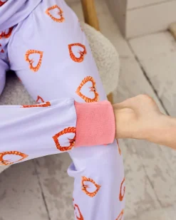 Maternity Shrimp Heart Print Long Pyjama Set