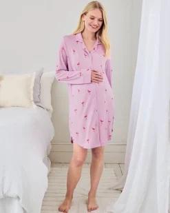 Maternity TENCEL™ Modal Flamingo Print Nightshirt