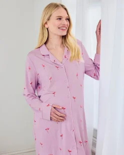 Maternity TENCEL™ Modal Flamingo Print Nightshirt
