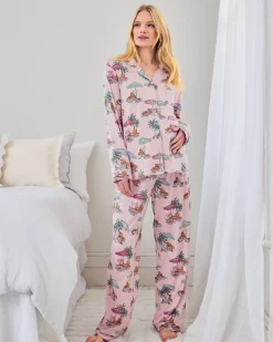 Maternity TENCEL™ Modal Lounging Leopards Print Long Pyjama Set