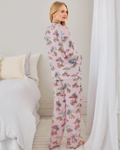 Maternity TENCEL™ Modal Lounging Leopards Print Long Pyjama Set