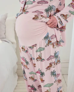 Maternity TENCEL™ Modal Lounging Leopards Print Long Pyjama Set