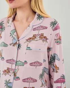 Maternity TENCEL™ Modal Lounging Leopards Print Long Pyjama Set