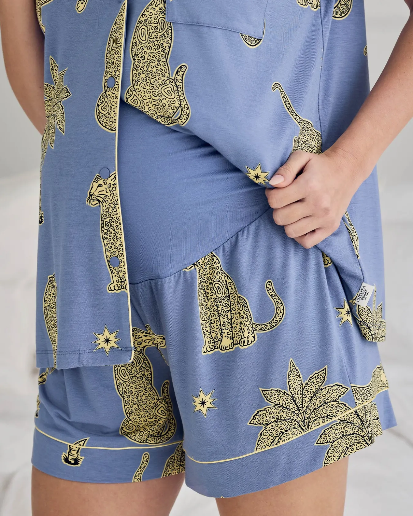 Maternity TENCEL™ Modal Midnight Leopard Print Short Pyjama Set