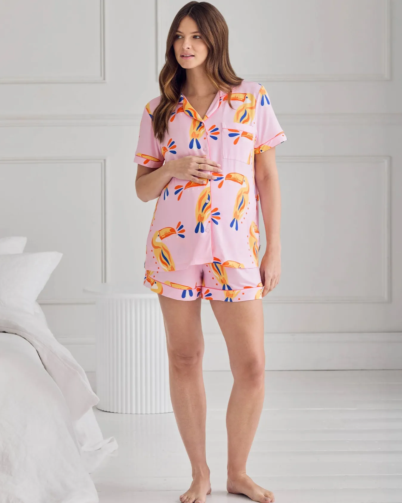 Maternity TENCEL™ Modal Toucan Print Short Pyjama Set