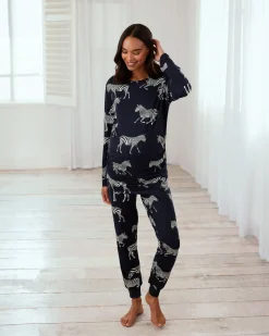 Maternity Zebra Print Long Pyjama Set