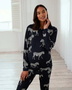 Maternity Zebra Print Long Pyjama Set