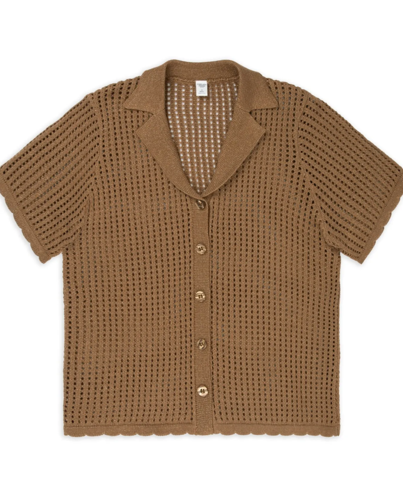 Metallic Knit Short Sleeve Shirt