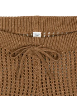 Metallic Knit Wide Leg Trousers