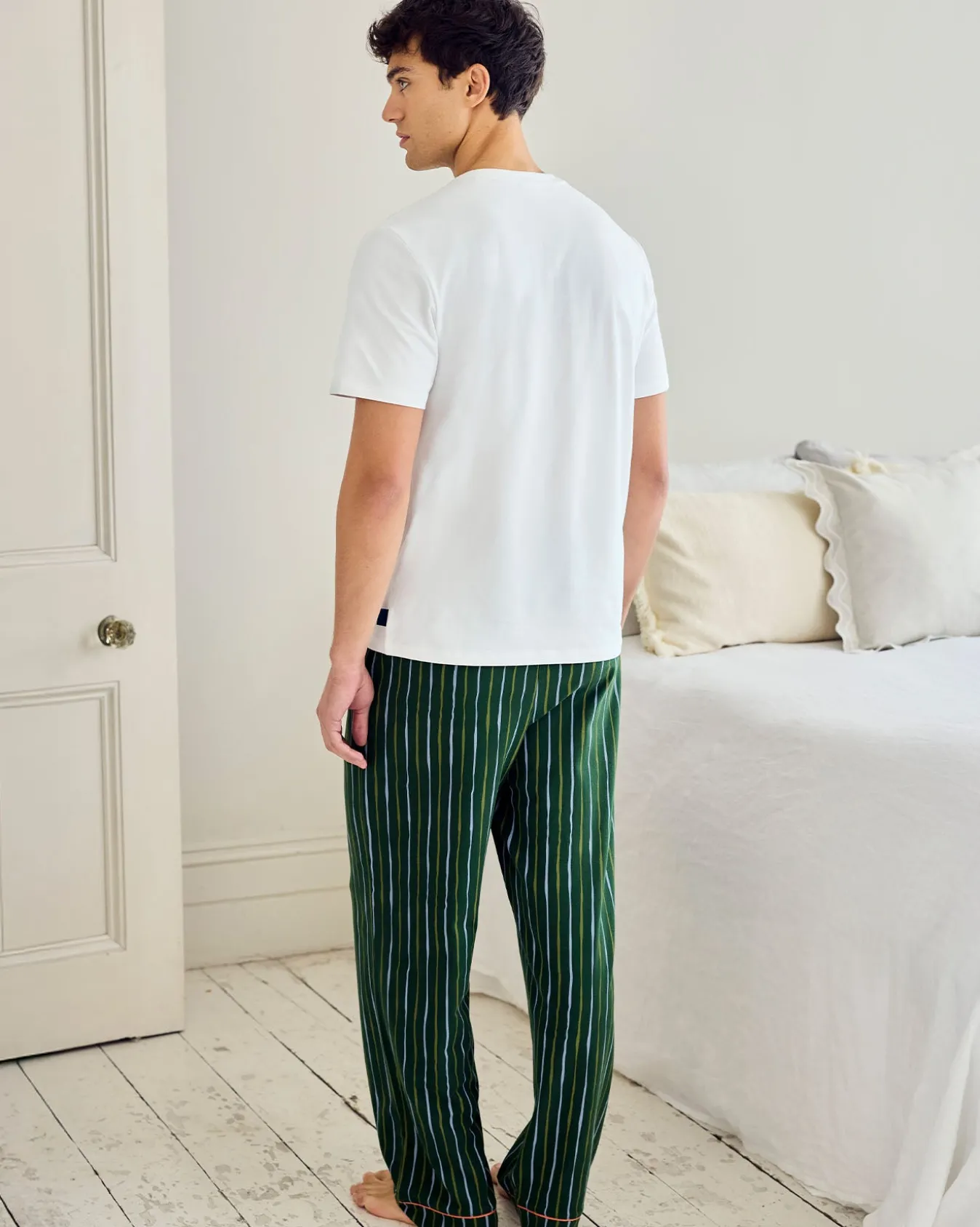 Organic Cotton Bistro Print Crew Long Pyjama Set