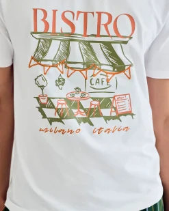 Organic Cotton Bistro Print Crew Long Pyjama Set