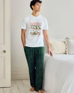 Organic Cotton Bistro Print Crew Long Pyjama Set