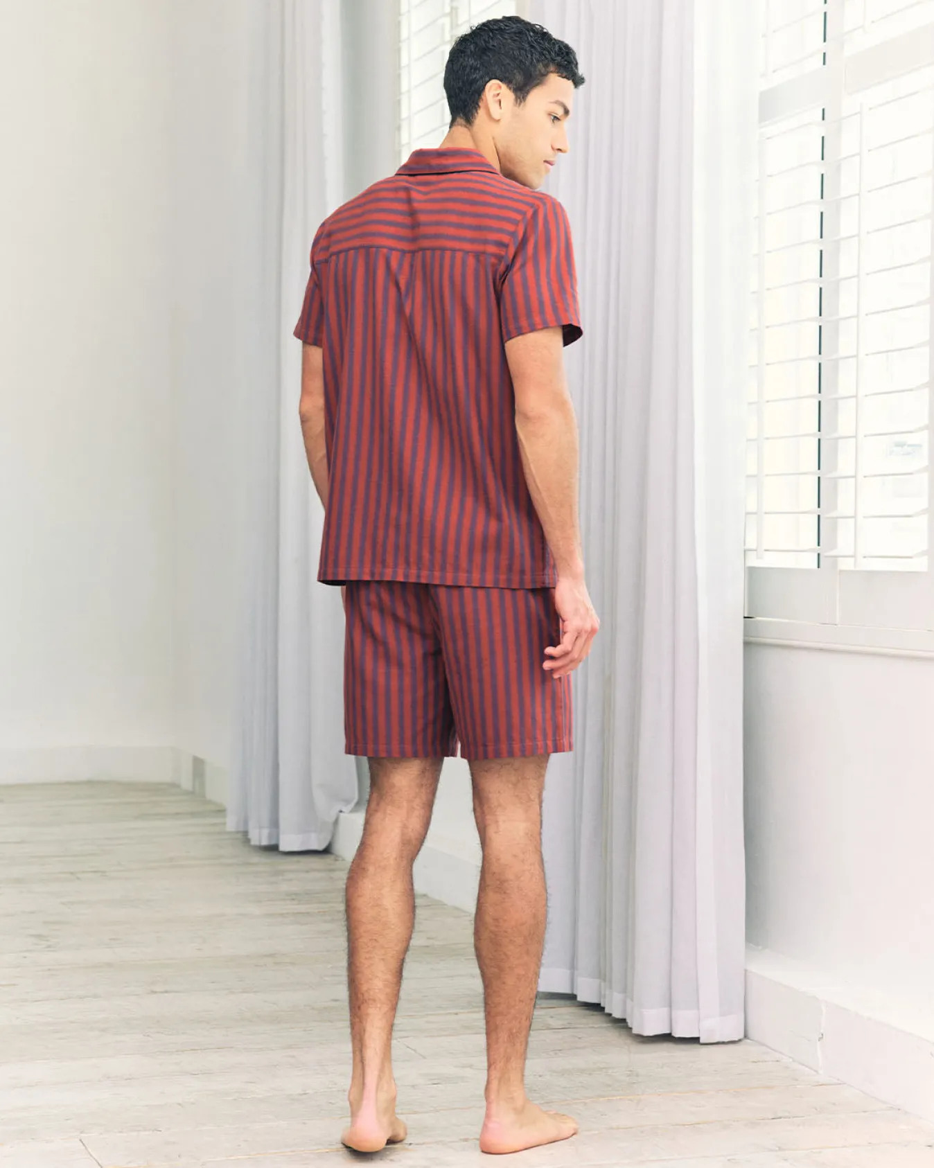 Organic Cotton Blurred Stripe Short Pyjama Set
