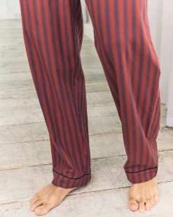 Organic Cotton Blurred Stripe Long Pyjama Bottoms