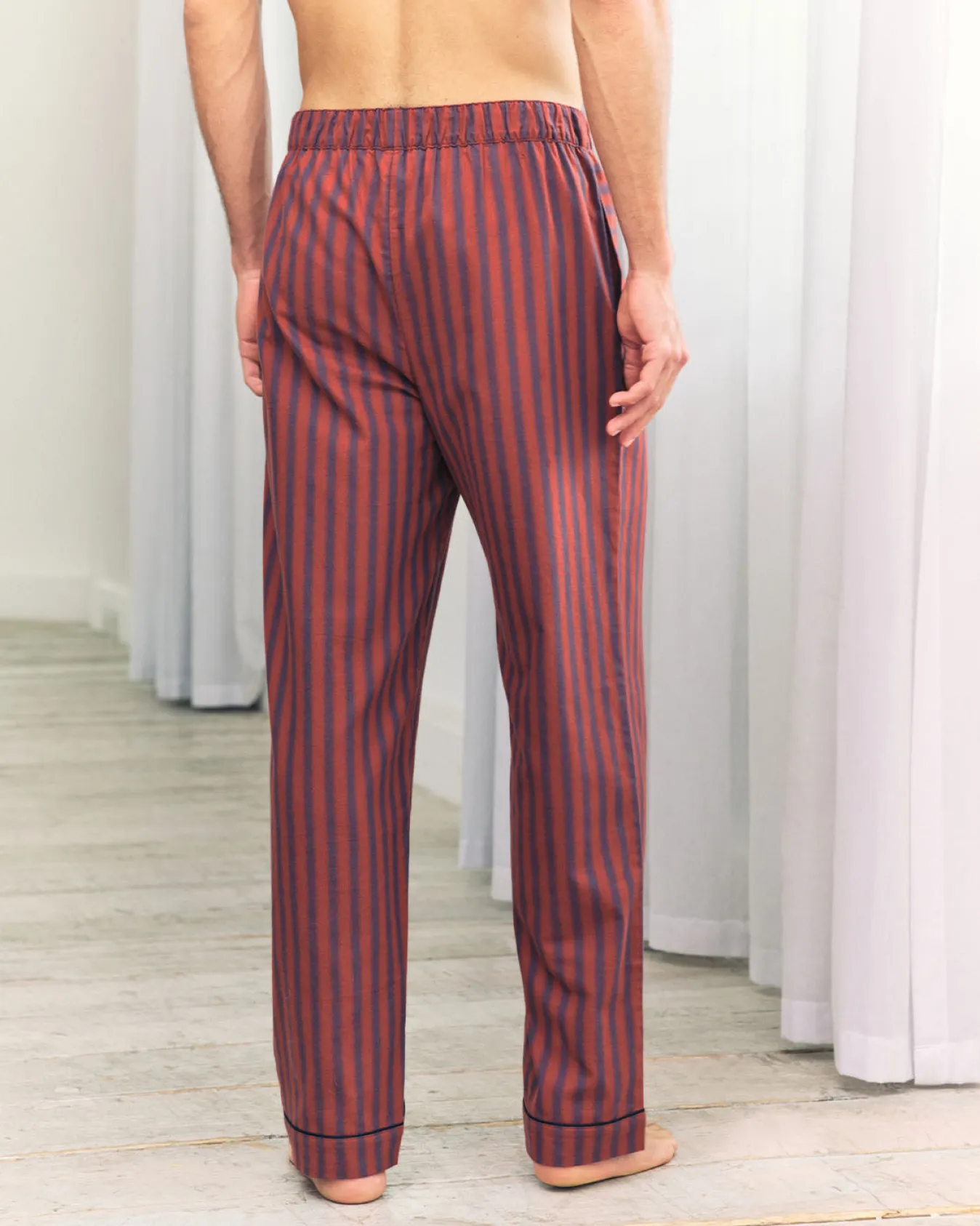 Organic Cotton Blurred Stripe Long Pyjama Bottoms