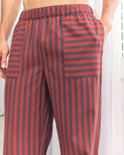 Organic Cotton Blurred Stripe Long Pyjama Bottoms
