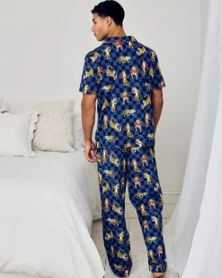 Organic Cotton Boxing Leopards Print Long Pyjama Set