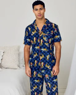 Organic Cotton Boxing Leopards Print Long Pyjama Set