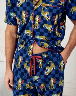 Organic Cotton Boxing Leopards Print Long Pyjama Set