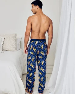 Organic Cotton Boxing Leopards Print Long Pyjama Bottoms