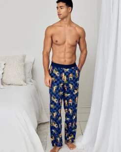 Organic Cotton Boxing Leopards Print Long Pyjama Bottoms