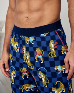Organic Cotton Boxing Leopards Print Long Pyjama Bottoms
