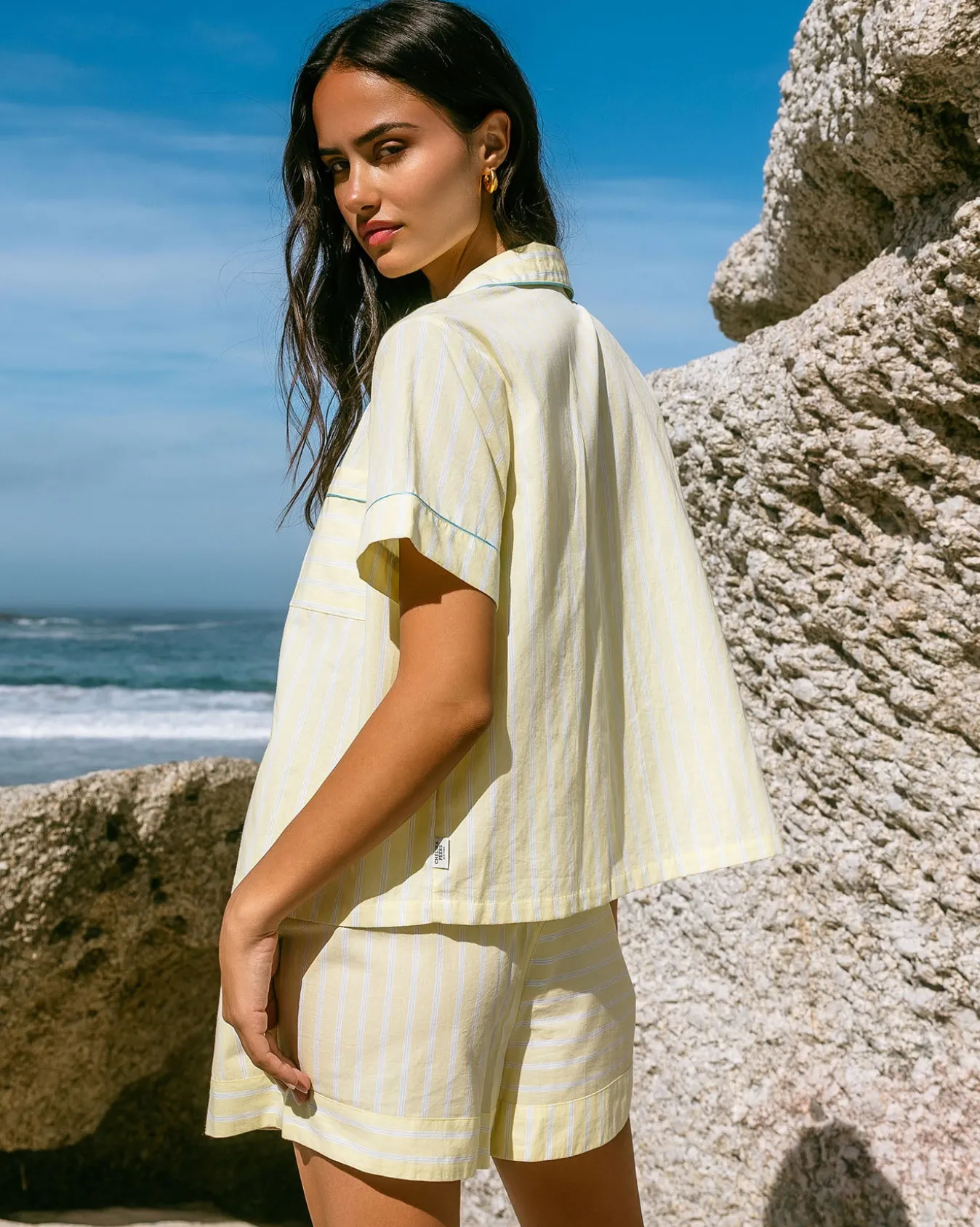 Organic Cotton Butter Stripe Short Sleeve Shirt
