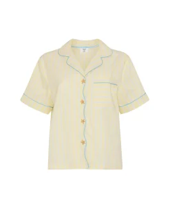 Organic Cotton Butter Stripe Short Sleeve Shirt