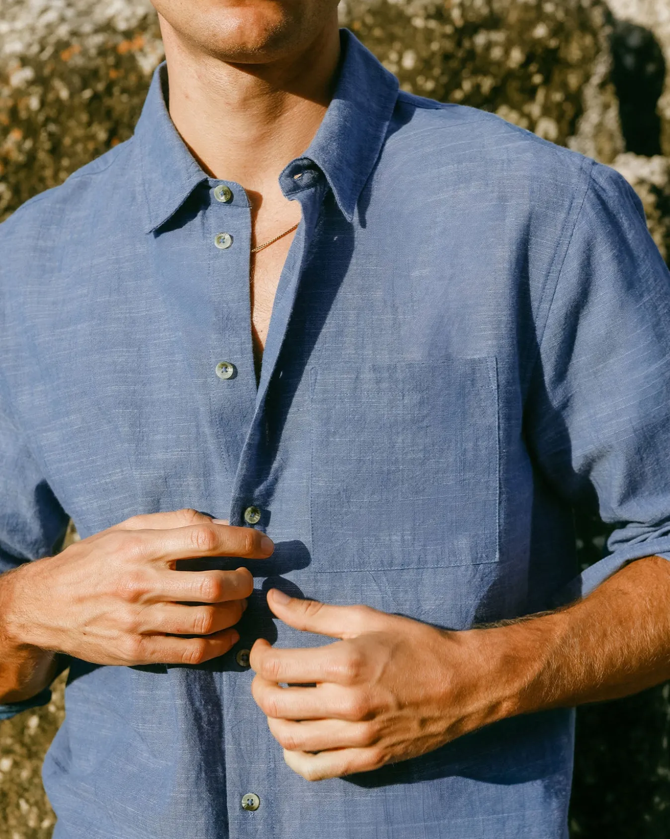 Organic Cotton Chambray Long Sleeve Shirt