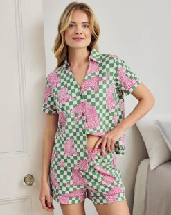 Organic Cotton Checkerboard Leopards Print Short Pyjama Set