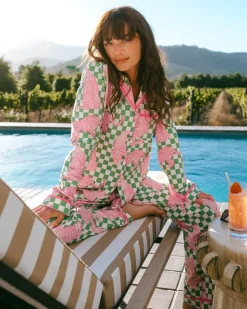 Organic Cotton Checkerboard Leopards Print Long Pyjama Set