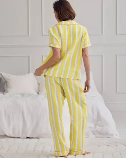 Organic Cotton Cheesecloth Wiggle Stripe Long Pyjama Set