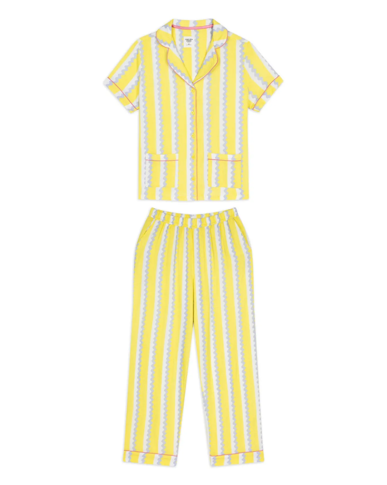 Organic Cotton Cheesecloth Wiggle Stripe Long Pyjama Set