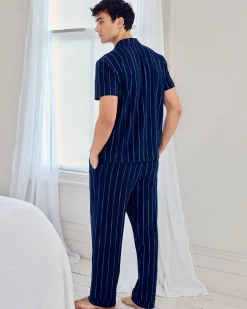 Organic Cotton Chef Stripe Button Up Long Pyjama Set