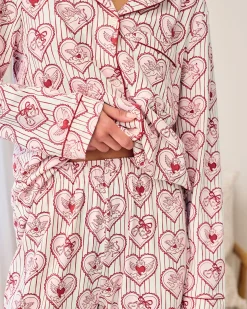 Organic Cotton Cupid Heart Print Long Pyjama Set