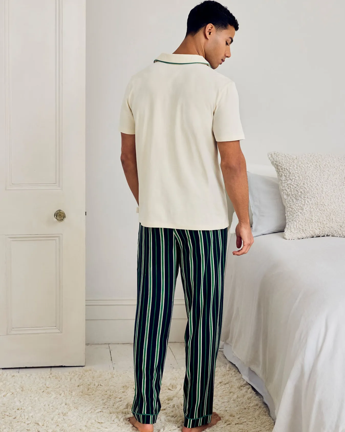 Organic Cotton Embroidered Leisure Club Print Long Pyjama Set