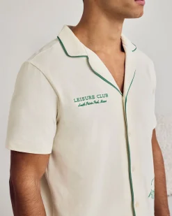 Organic Cotton Embroidered Leisure Club Print Long Pyjama Set