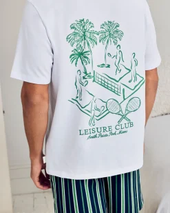 Organic Cotton Embroidered Leisure Club Print Short Pyjama Set