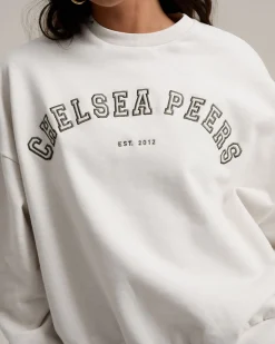 Organic Cotton Embroidered Logo Sweatshirt - Cream