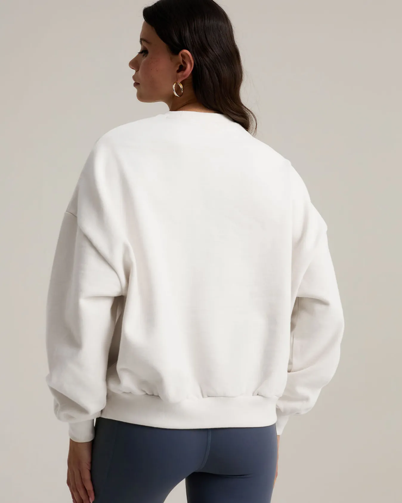 Organic Cotton Embroidered Logo Sweatshirt - Cream