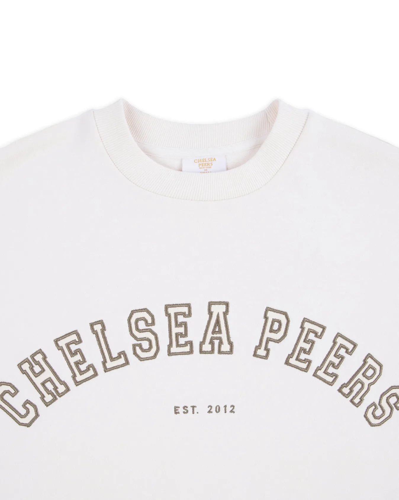Organic Cotton Embroidered Logo Sweatshirt - Cream