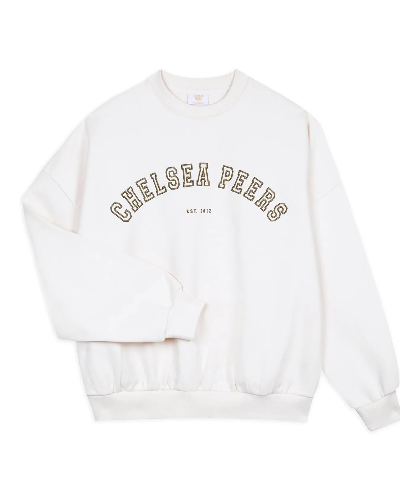 Organic Cotton Embroidered Logo Sweatshirt - Cream