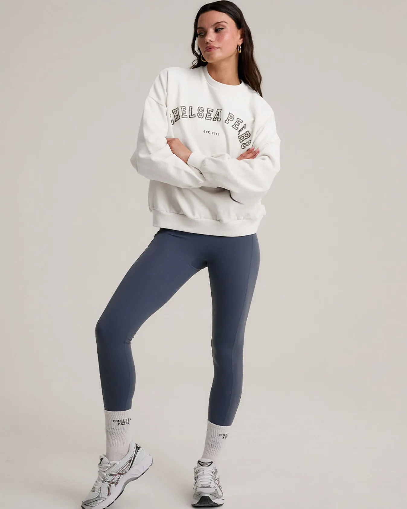 Organic Cotton Embroidered Logo Sweatshirt - Cream