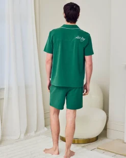 Organic Cotton Embroidered Rest Day Short Pyjama Set