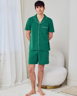 Organic Cotton Embroidered Rest Day Short Pyjama Set