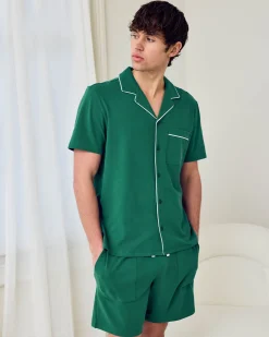 Organic Cotton Embroidered Rest Day Short Pyjama Set