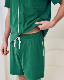 Organic Cotton Embroidered Rest Day Short Pyjama Set